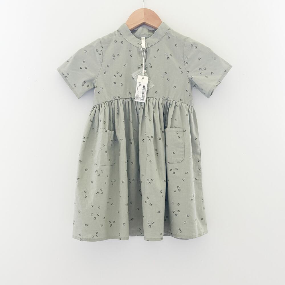 Rylee & Cru Dress, Light Sage with Diamond Motif, Girls Size 6/7